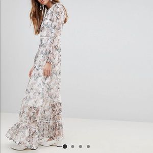 Maxi Dress with Ruffle Layers in Blossom Floral